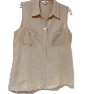 Sleeveless Gap linen shirt
